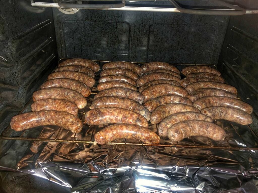 what temp to cook deer sausage in the oven