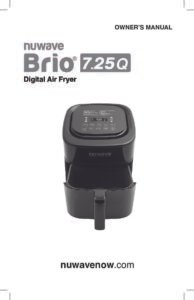 NUWAVE Brio Digital 7.25 Quart Air Fryer manual pdf