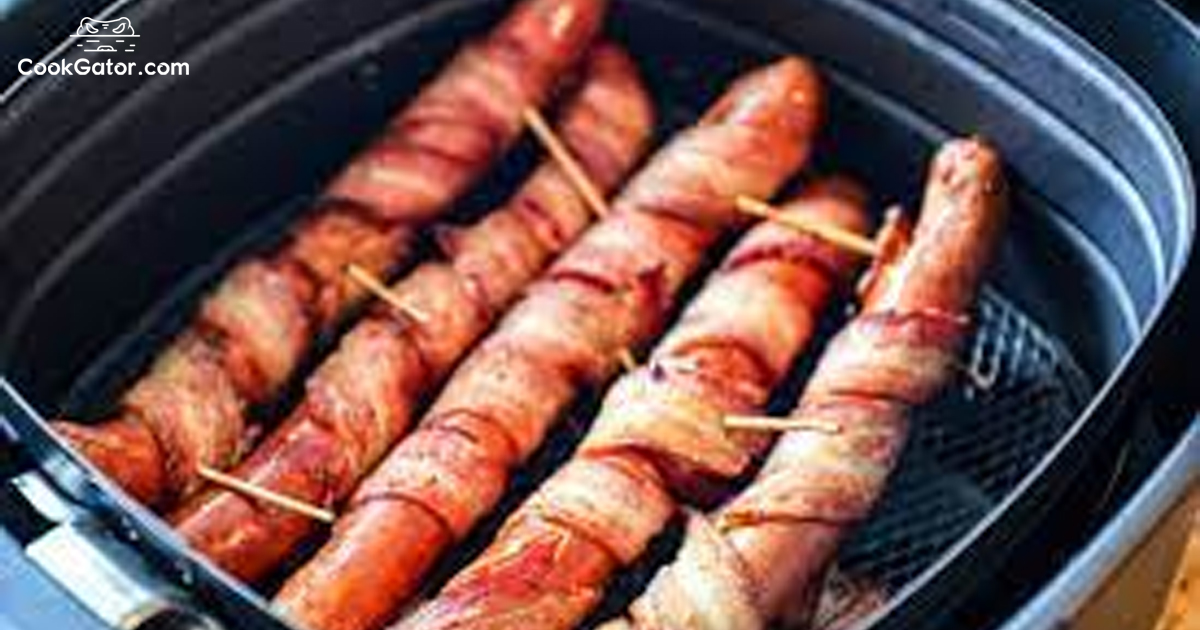 Bacon Wrapped Hot Dogs Air Fryer