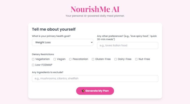 Introducing NourishMe AI: Your Personal Nutritionist is Now