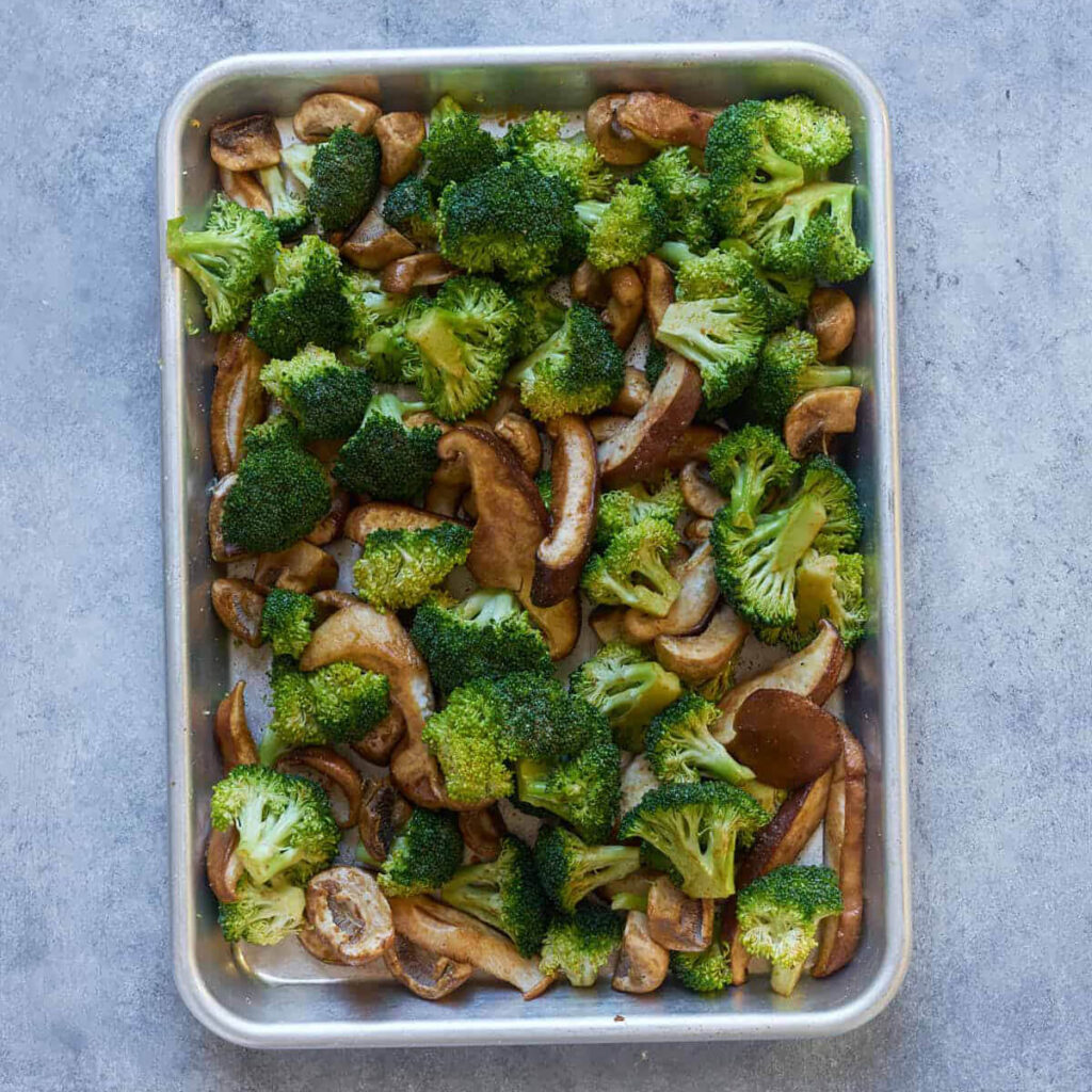 air fryer broccoli and mushrooms