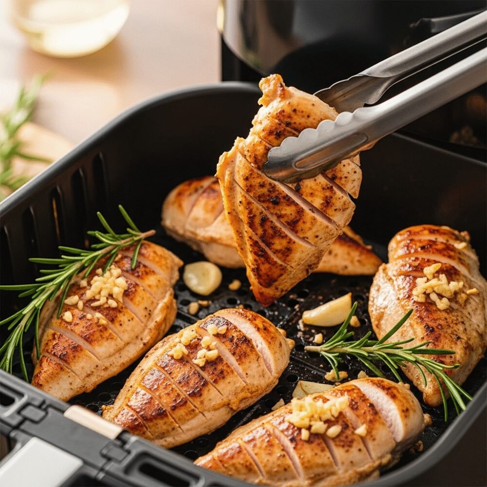 Air Fryer Thin Chicken Breast – Juicy, Quick & Delicious! - A realistic photo for blog post about: Air Fryer Thin Chicken Breast